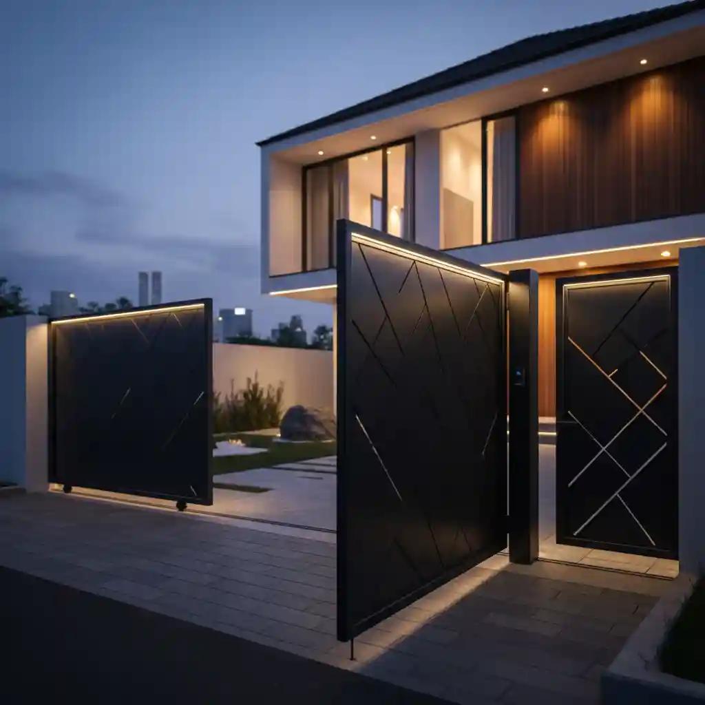 Pintu pagar swing besi satu dua daun Bintaro